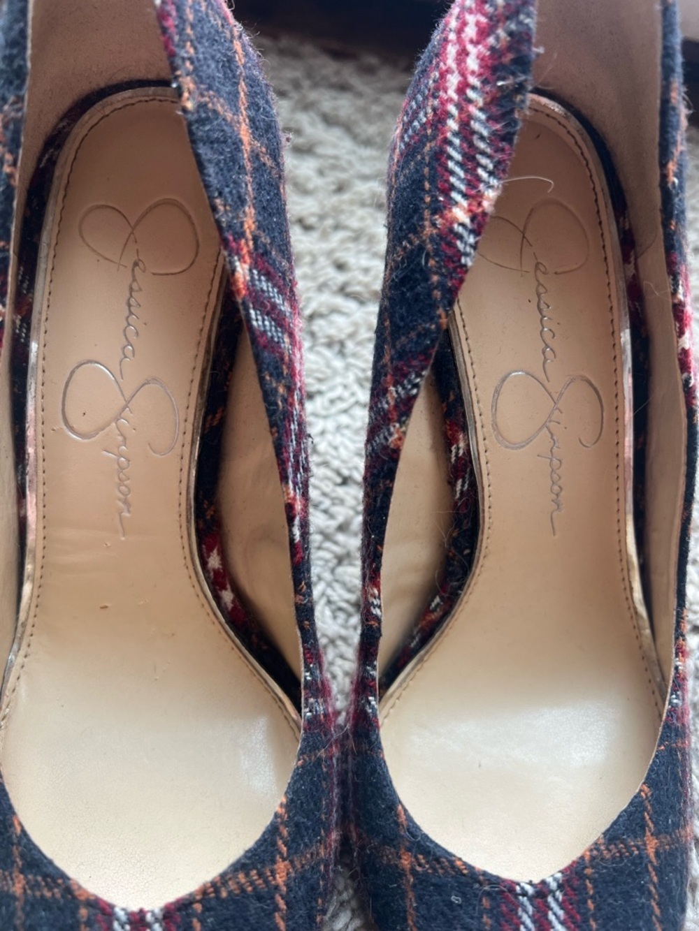 Jessica Simpson Plaid Pointed-Toe Pumps - Red & Black - Picture 3 of 6